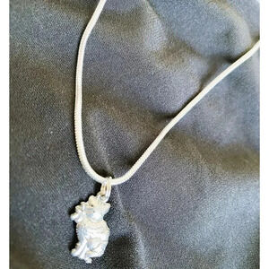 Women's Fashion Metallic Silverplated Necklace with Cat Kitty Pendant Charm